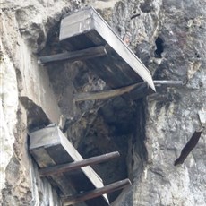 Hanging coffins outside Luobiao